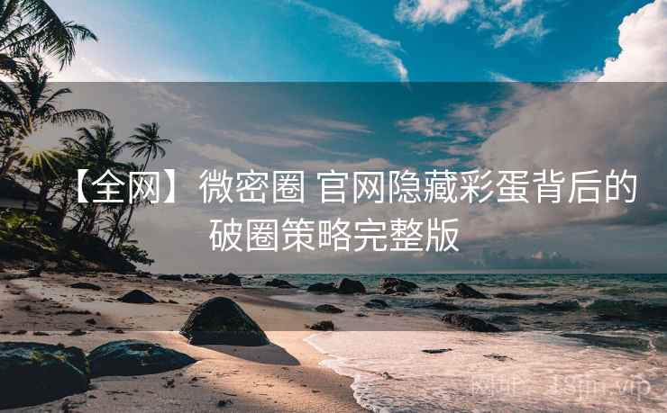 【全网】微密圈 官网隐藏彩蛋背后的破圈策略完整版